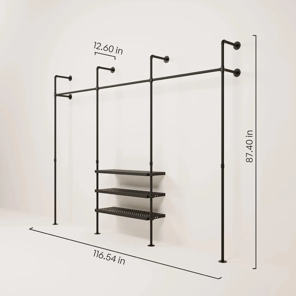 PELLE METAL – Standing closet rails industrial | industrial standing closet rails