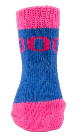 Pet Life - Rubberized Sole Non-Slip Socks for Dogs - Blue/Pink