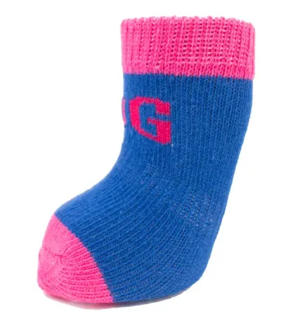 Pet Life - Rubberized Sole Non-Slip Socks for Dogs - Blue/Pink