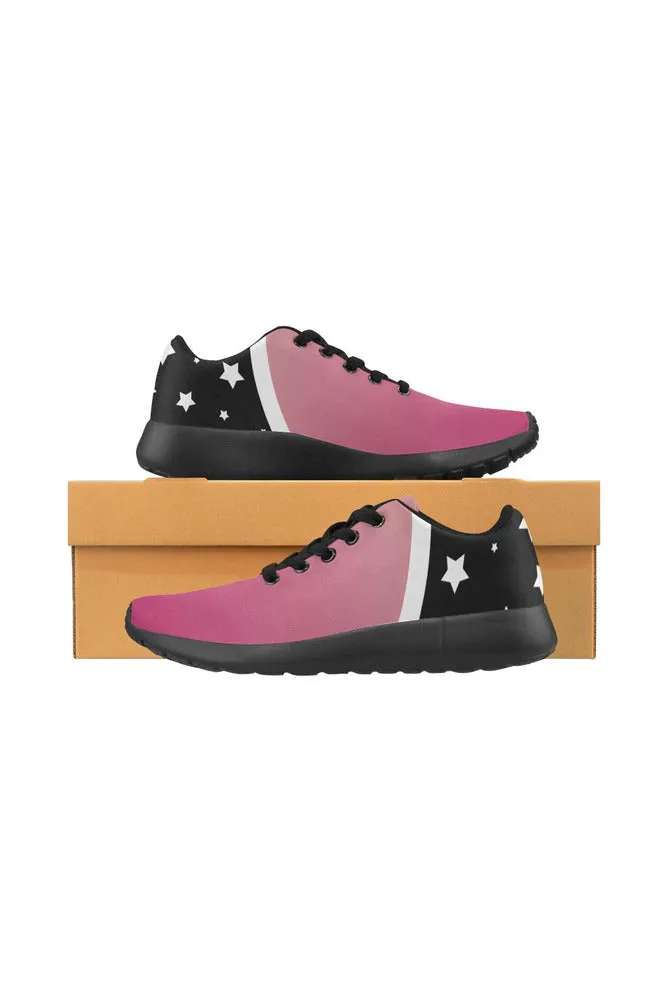 Pink & Black Stars Women’s Running Shoes (Model 020)