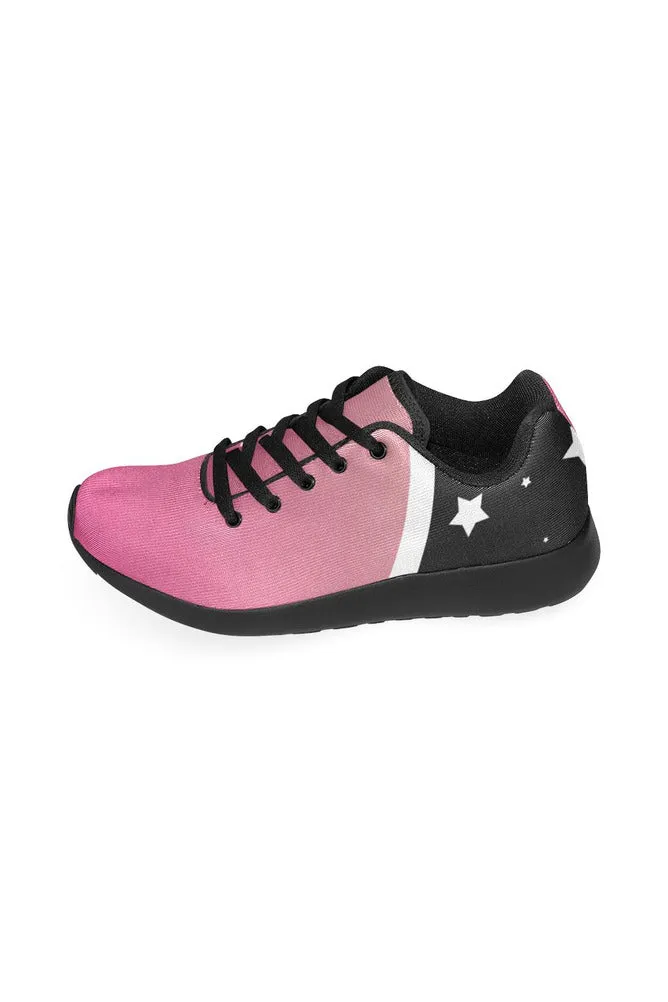 Pink & Black Stars Women’s Running Shoes (Model 020)