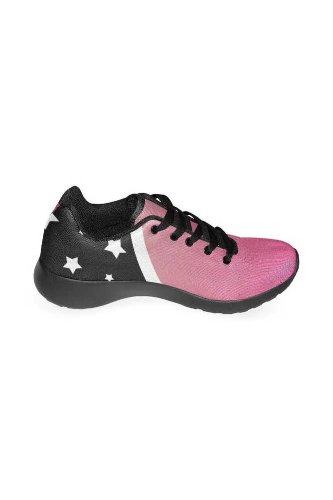 Pink & Black Stars Women’s Running Shoes (Model 020)