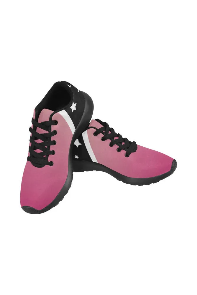 Pink & Black Stars Women’s Running Shoes (Model 020)