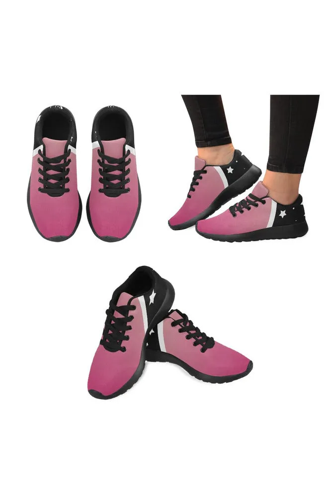 Pink & Black Stars Women’s Running Shoes (Model 020)