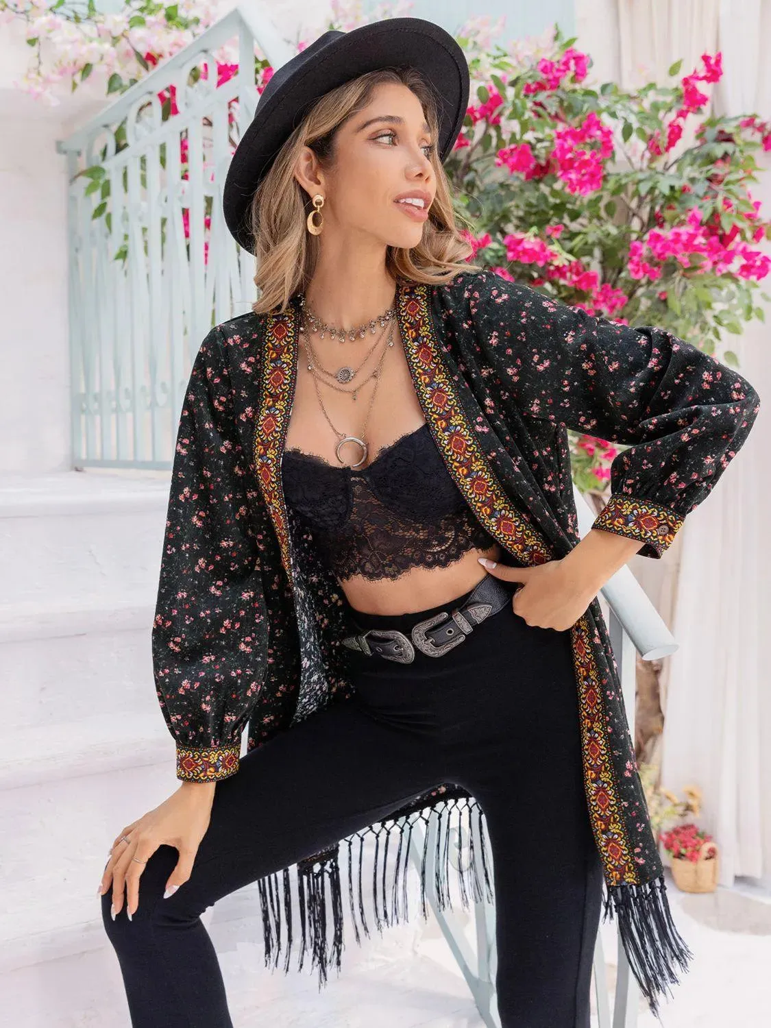 Printed Fringe Cardigan: Stylish and Versatile | Shop Now