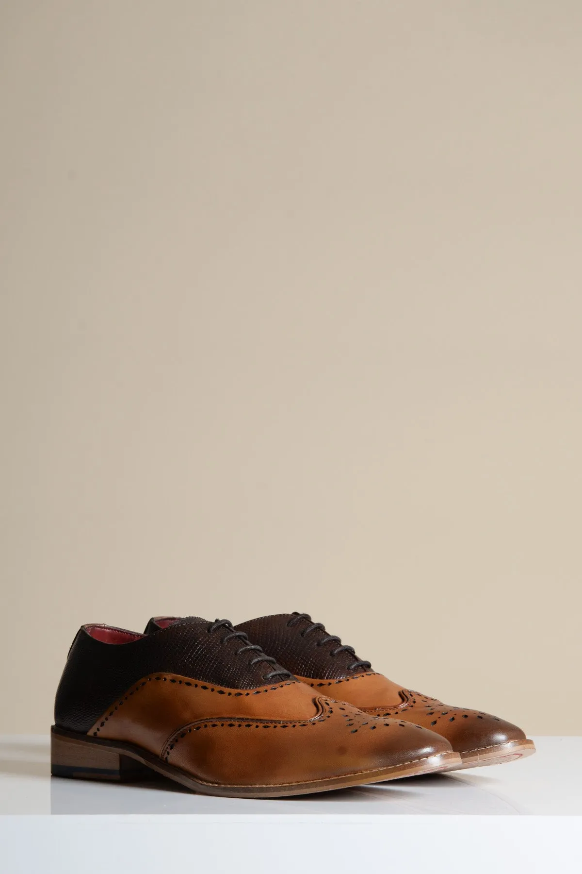 RYAN - Tan Brown Leather Wingtip Brogue Shoe