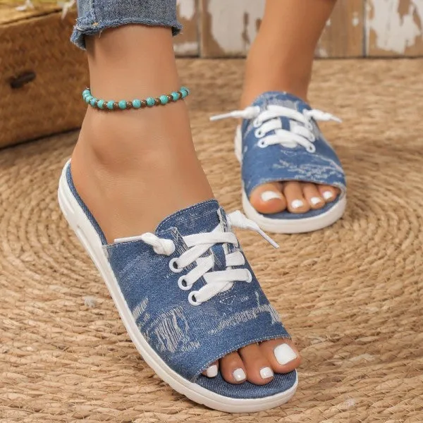 sealbeer - Deep Blue Casual Patchwork Round Comfortable Shoes