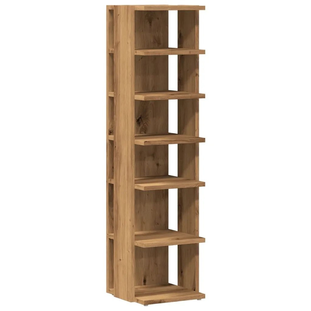 Shoe Cabinet Artisan Oak 28x27x102 cm Engineered Wood