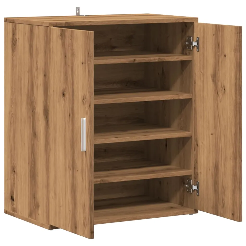 Shoe Cabinet Artisan Oak 60x35x70 cm Engineered Wood