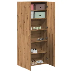 Shoe Cabinet Artisan Oak 80x35.5x180 cm Engineered Wood