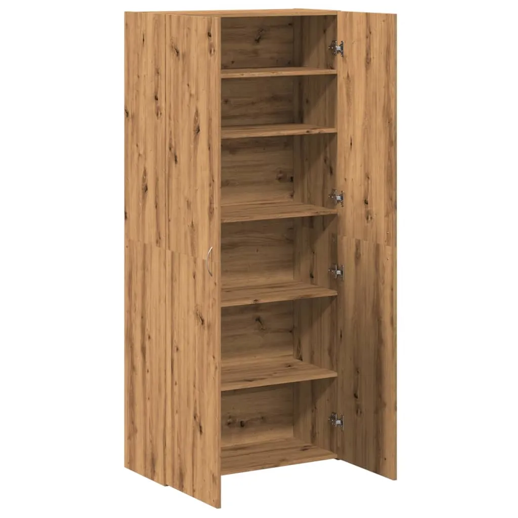 Shoe Cabinet Artisan Oak 80x35.5x180 cm Engineered Wood