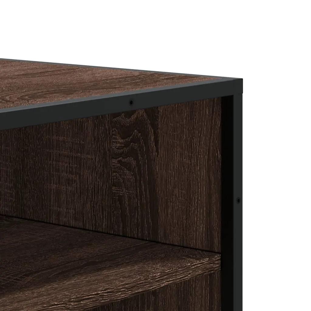 Shoe Cabinet Brown Oak 75x38x97.5 cm Engineered Wood and Metal