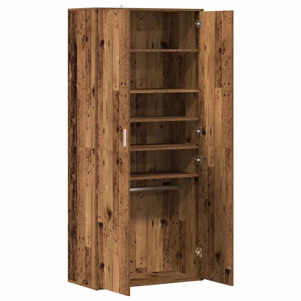 Shoe Cabinet Old Wood 80x39x178 cm Engineered Wood