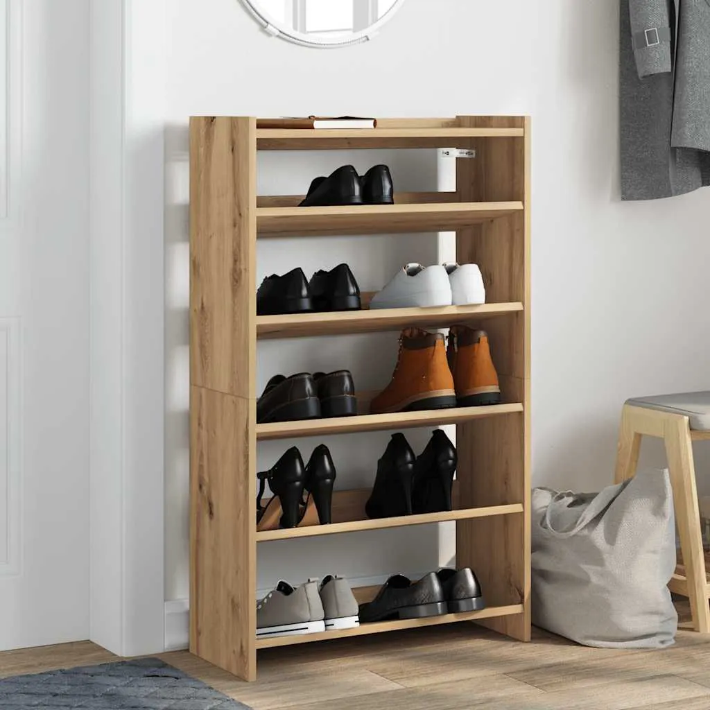 Shoe Rack Artisan Oak 60x25x100 cm Engineered Wood