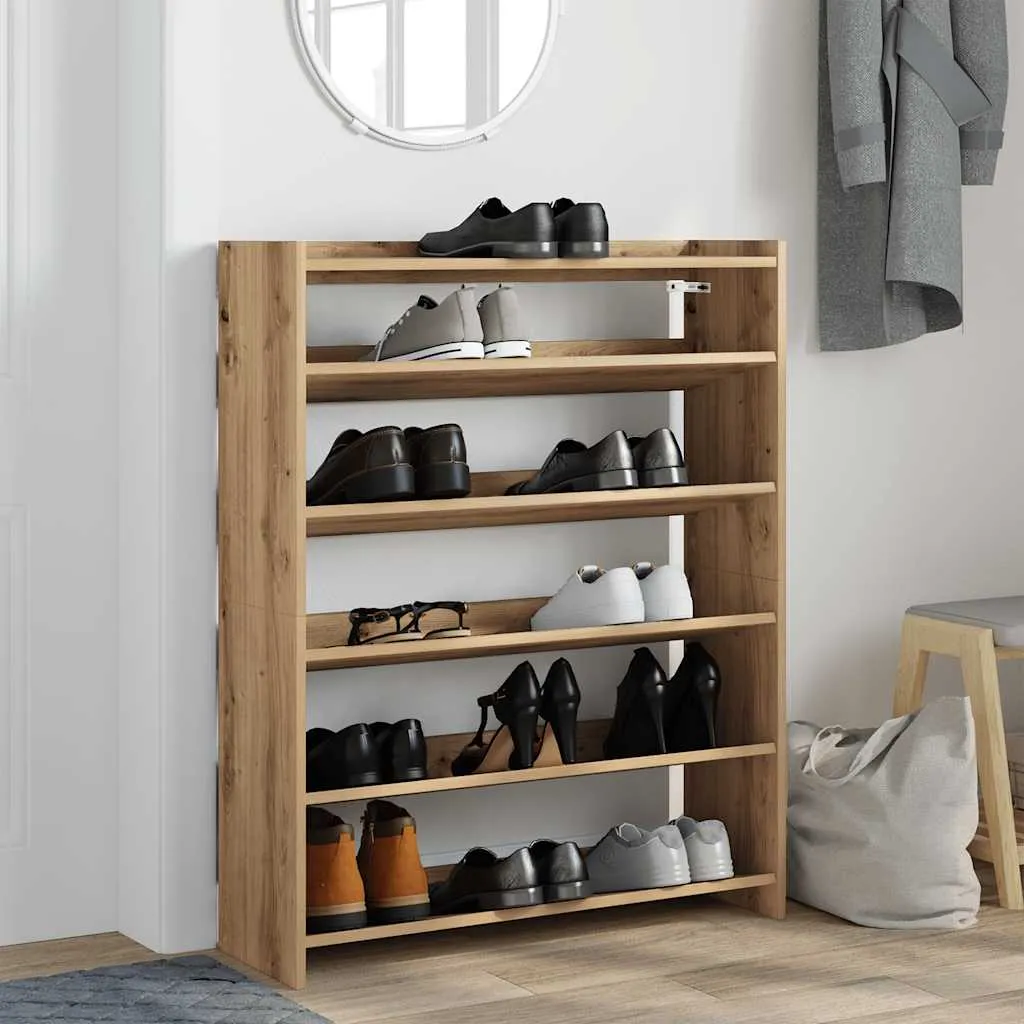 Shoe Rack Artisan Oak 80x25x100 cm Engineered Wood