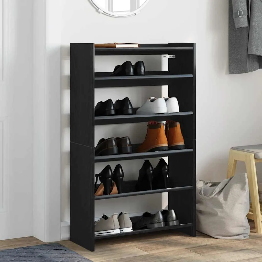 Shoe Rack Black 60x25x100 cm Engineered Wood