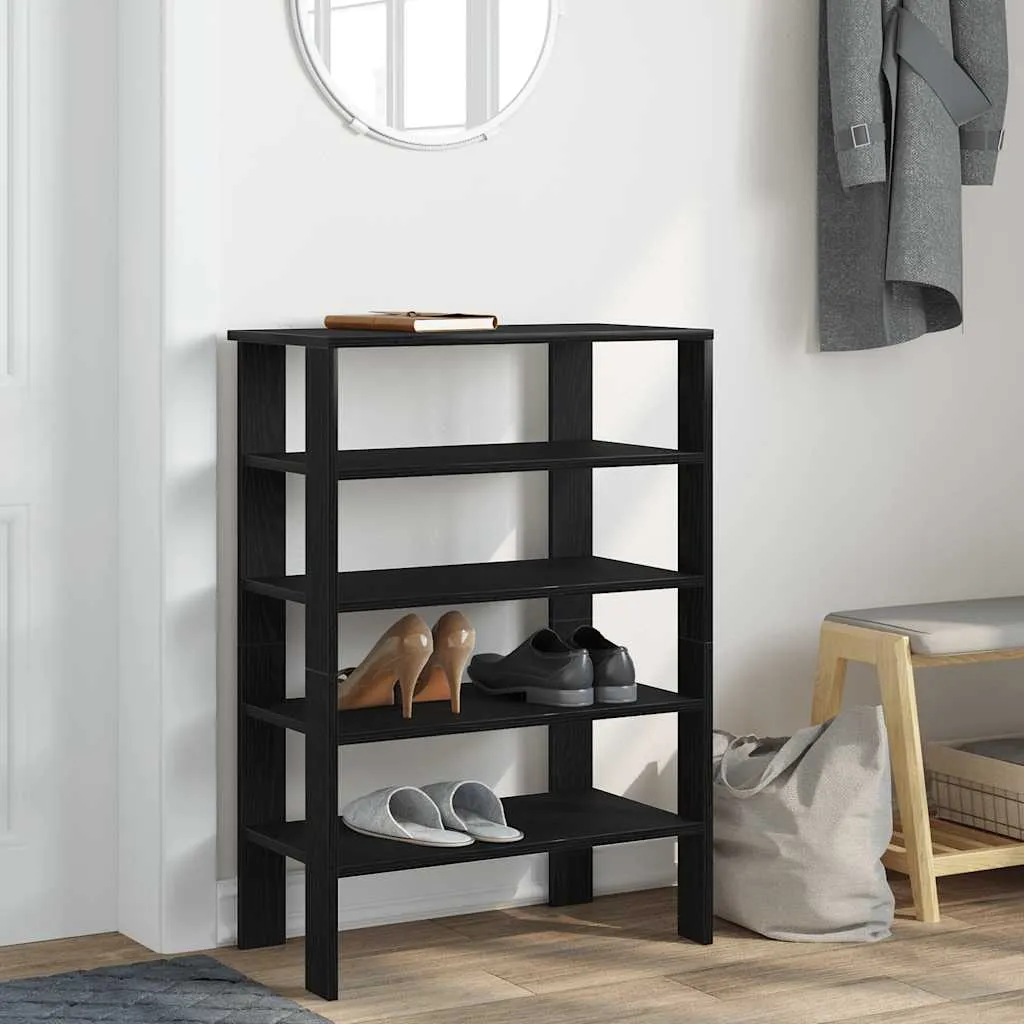 Shoe Rack Black 61x32x87.5 cm Engineered Wood