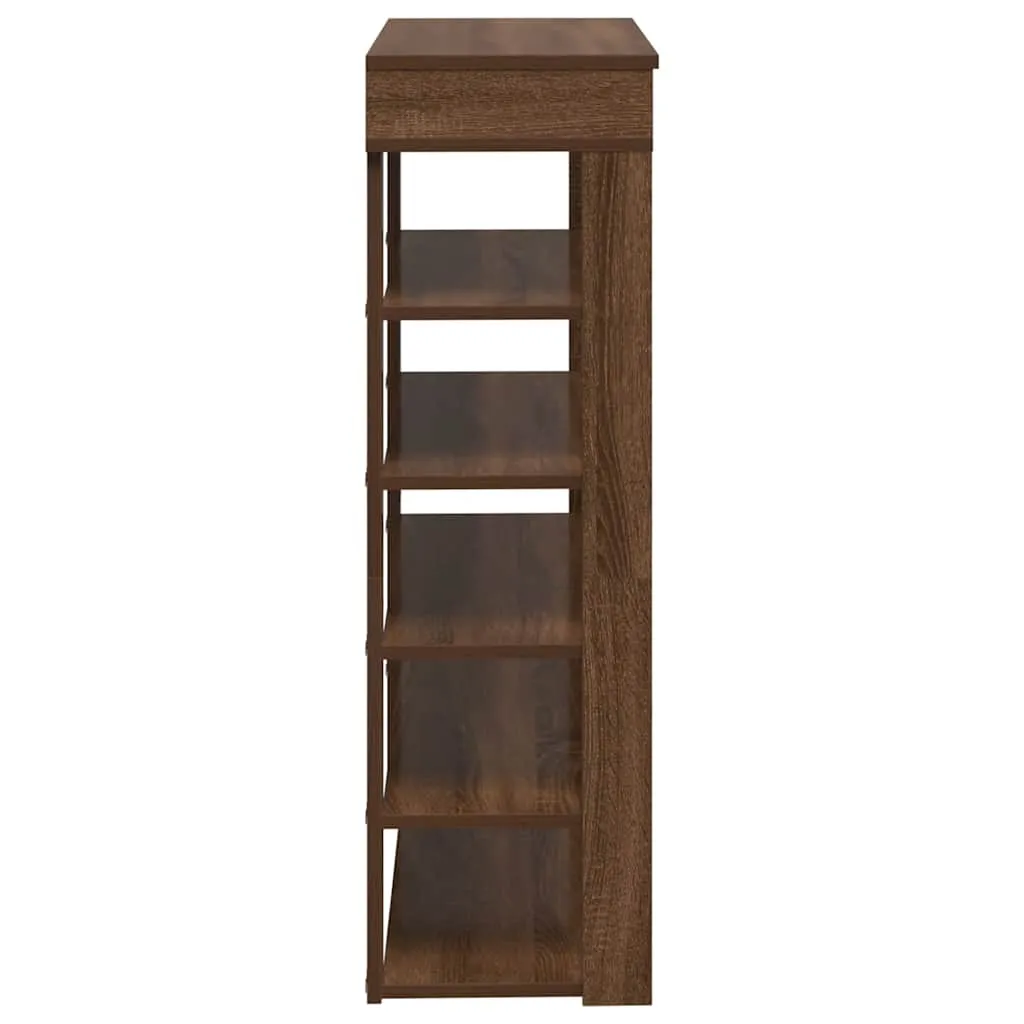 Shoe Rack Brown Oak 80x30x98 cm Engineered Wood