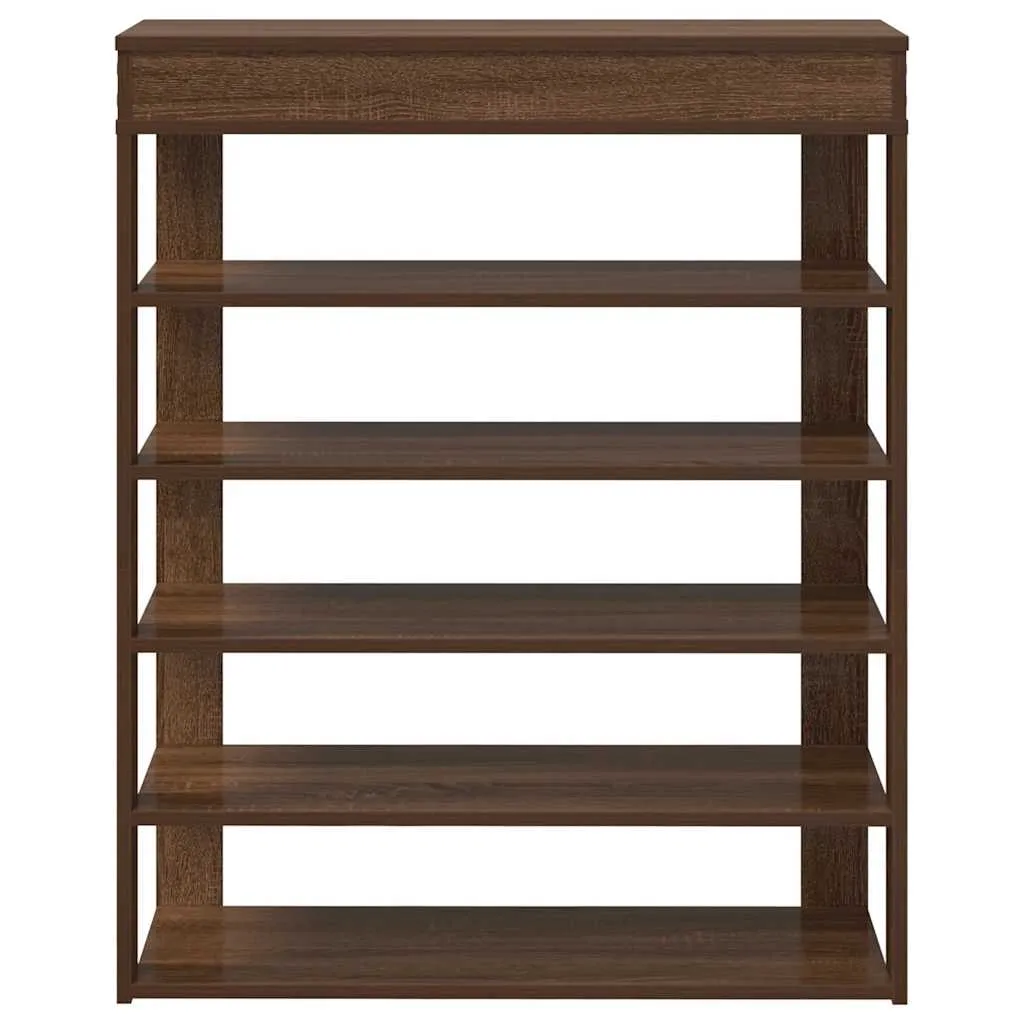 Shoe Rack Brown Oak 80x30x98 cm Engineered Wood