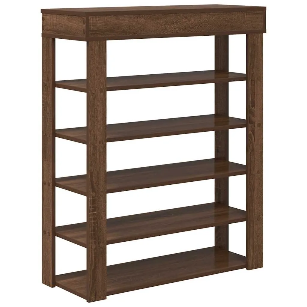 Shoe Rack Brown Oak 80x30x98 cm Engineered Wood