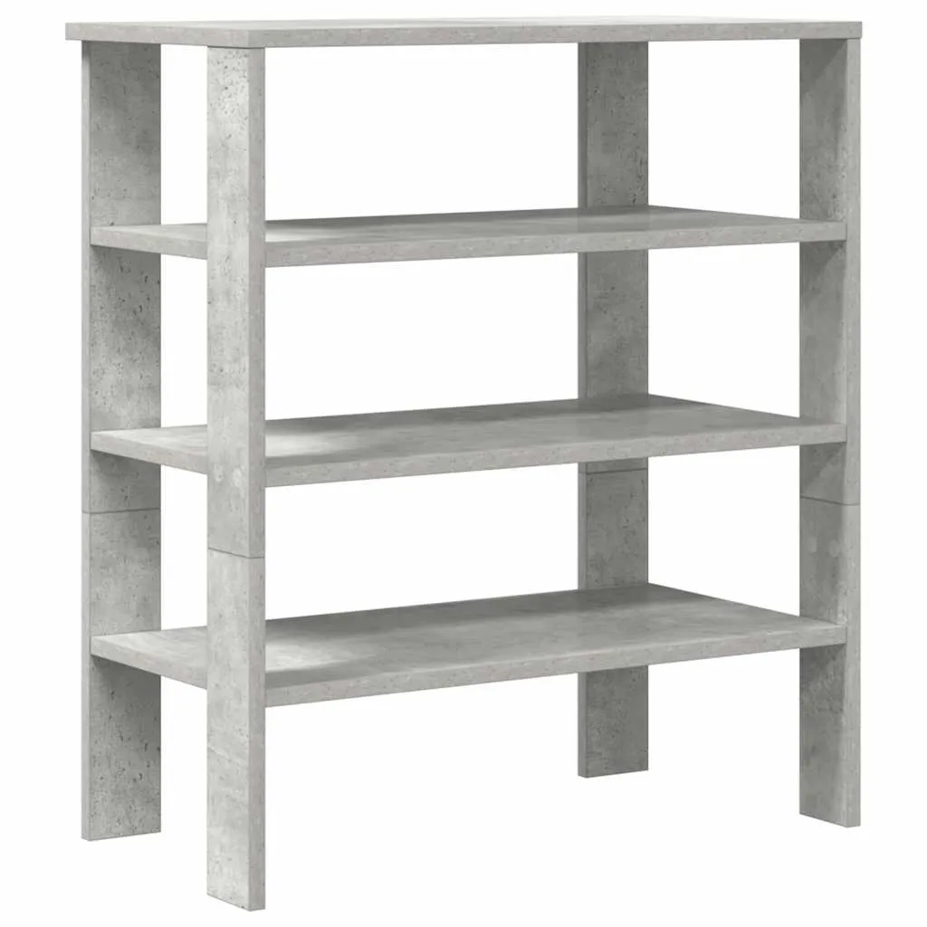 Shoe Rack Concrete Grey 61x32x70 cm Engineered Wood