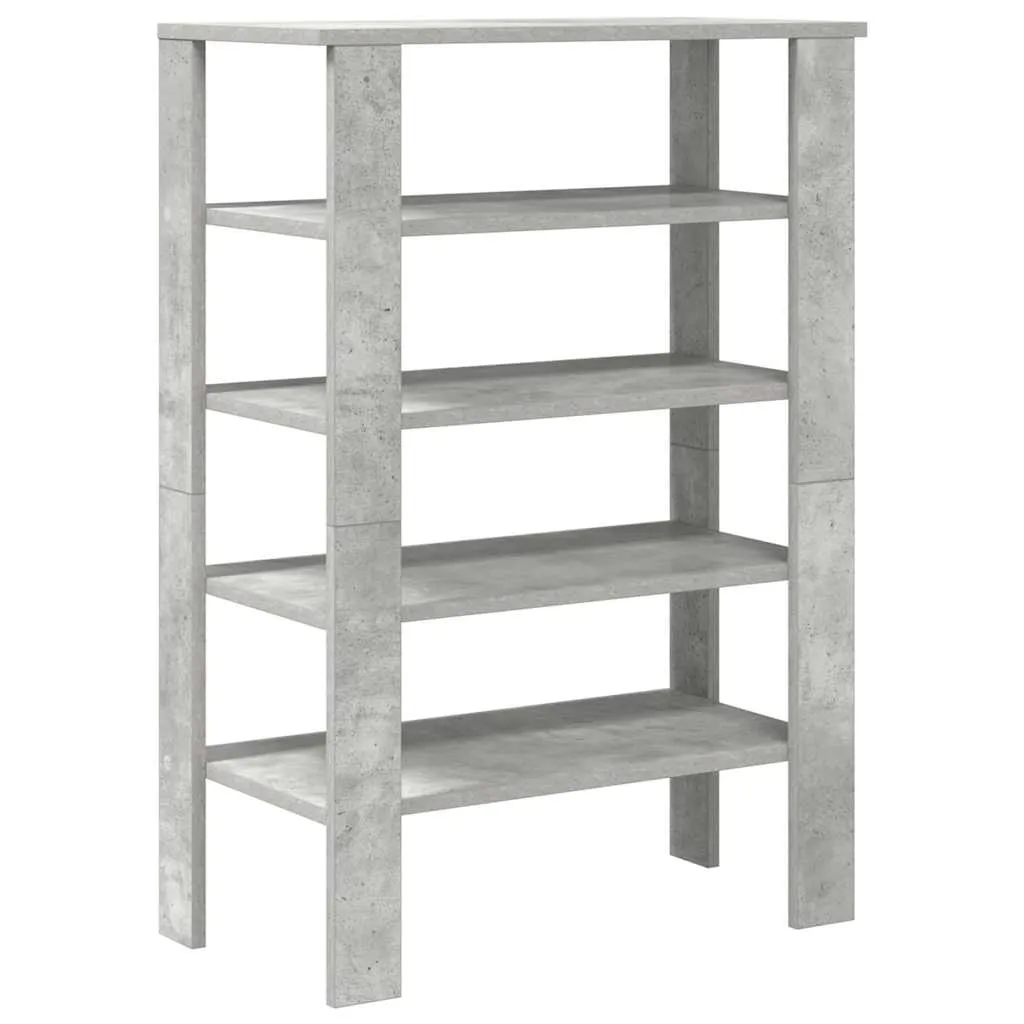 Shoe Rack Concrete Grey 61x32x87.5 cm Engineered Wood