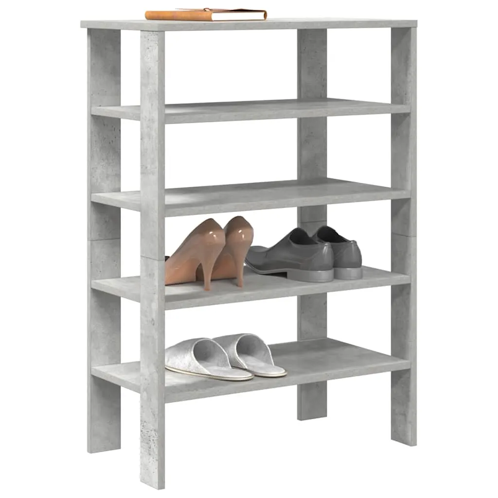 Shoe Rack Concrete Grey 61x32x87.5 cm Engineered Wood