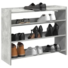 Shoe Rack Concrete Oak 80x25x61.5 cm Engineered Wood