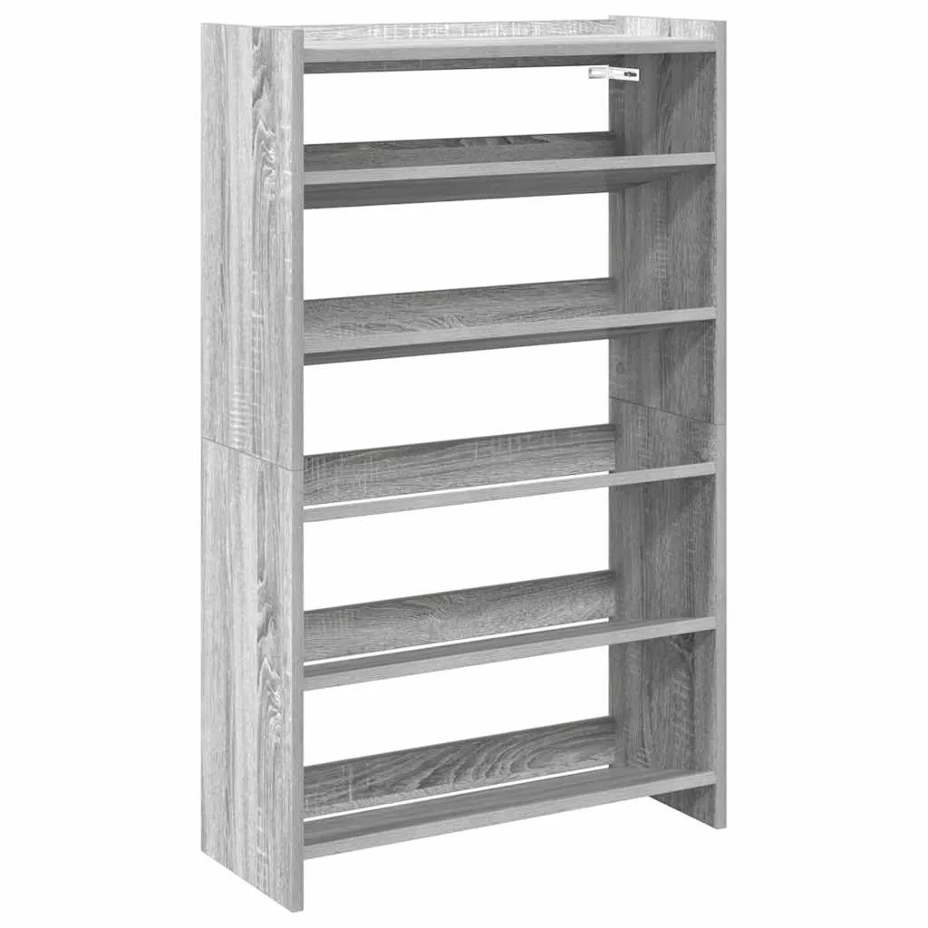 Shoe Rack Grey Sonoma 60x25x100 cm Engineered Wood