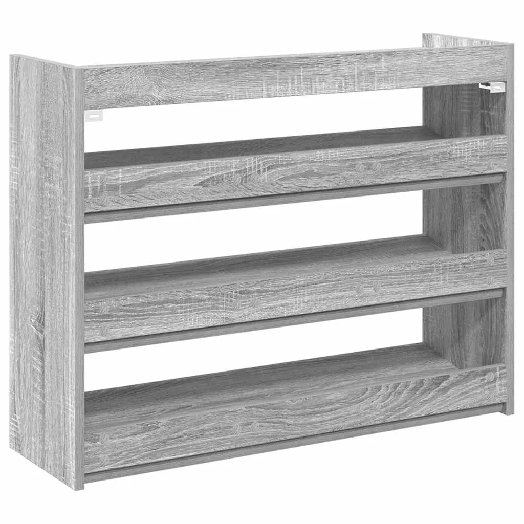 Shoe Rack Grey Sonoma 80x25x61.5 cm Engineered Wood