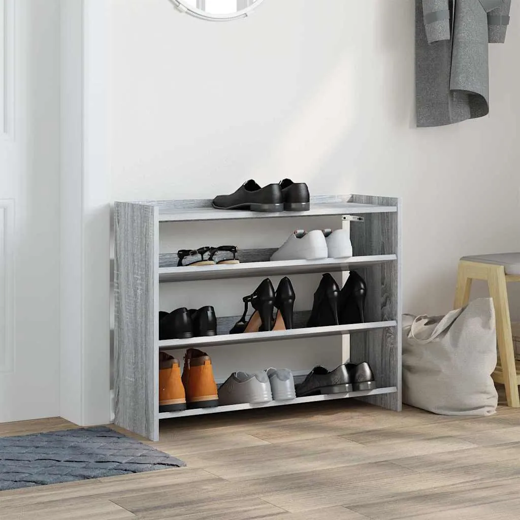 Shoe Rack Grey Sonoma 80x25x61.5 cm Engineered Wood