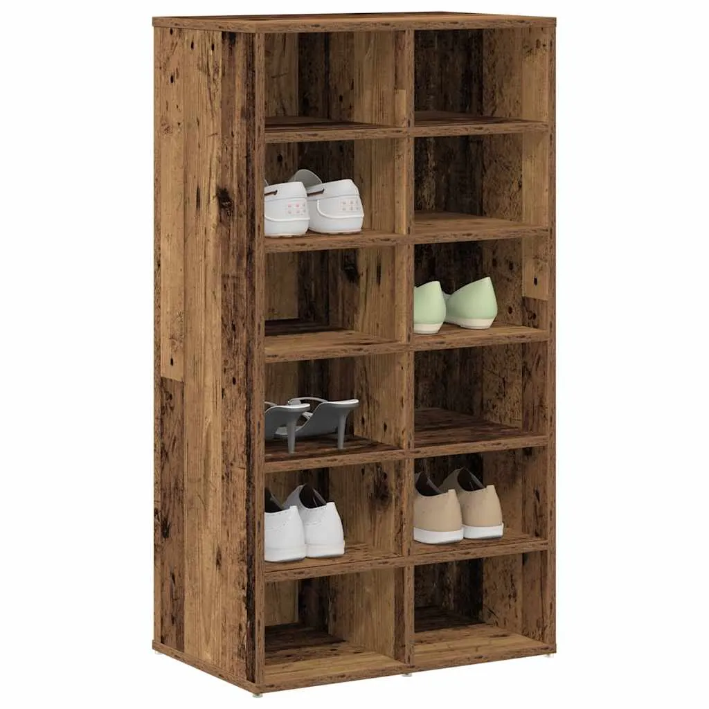 Shoe Rack Old Wood 54x34x100.5 cm Engineered Wood