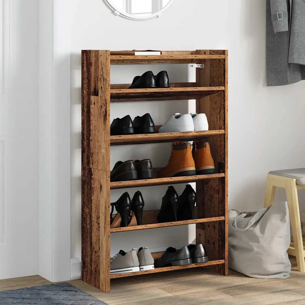 Shoe Rack Old Wood 60x25x100 cm Engineered Wood