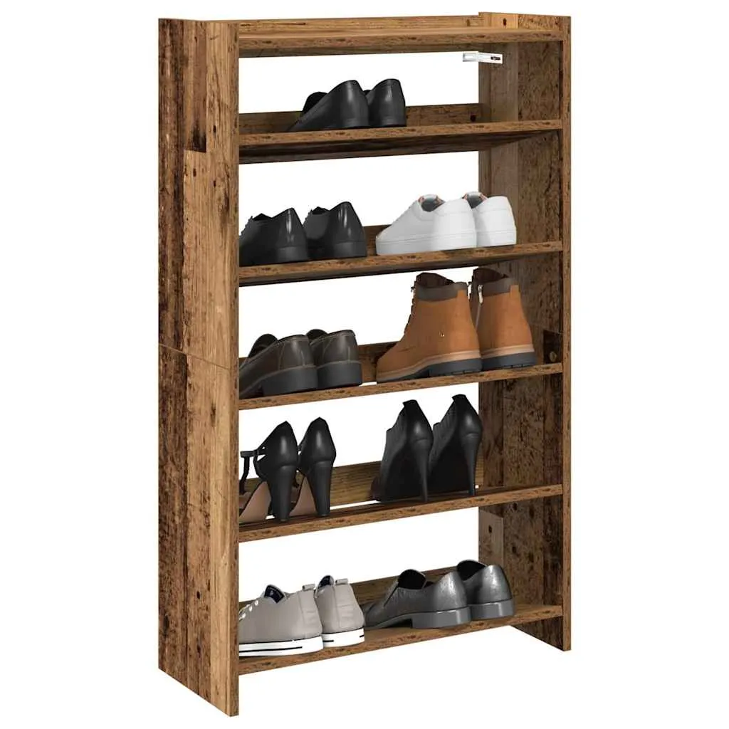 Shoe Rack Old Wood 60x25x100 cm Engineered Wood