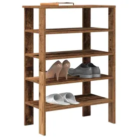 Shoe Rack Old Wood 61x32x87.5 cm Engineered Wood