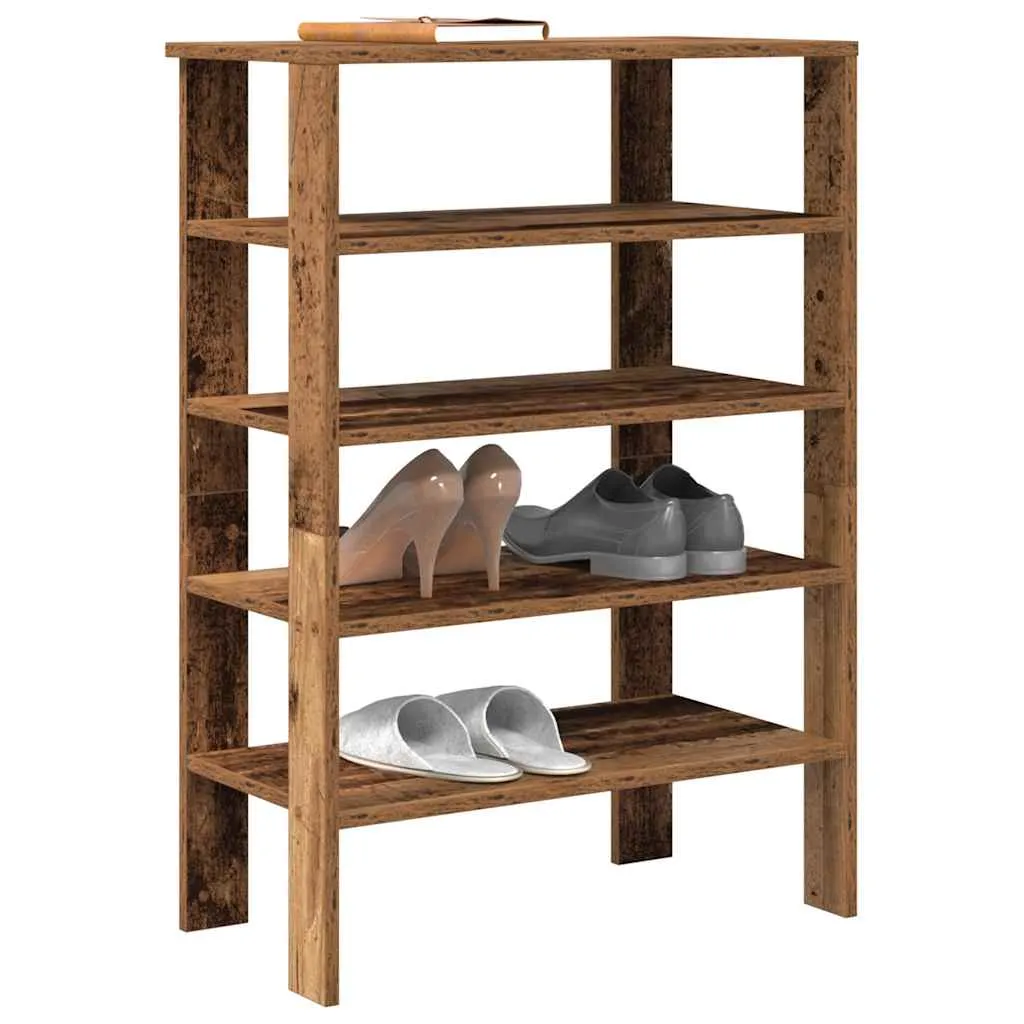 Shoe Rack Old Wood 61x32x87.5 cm Engineered Wood