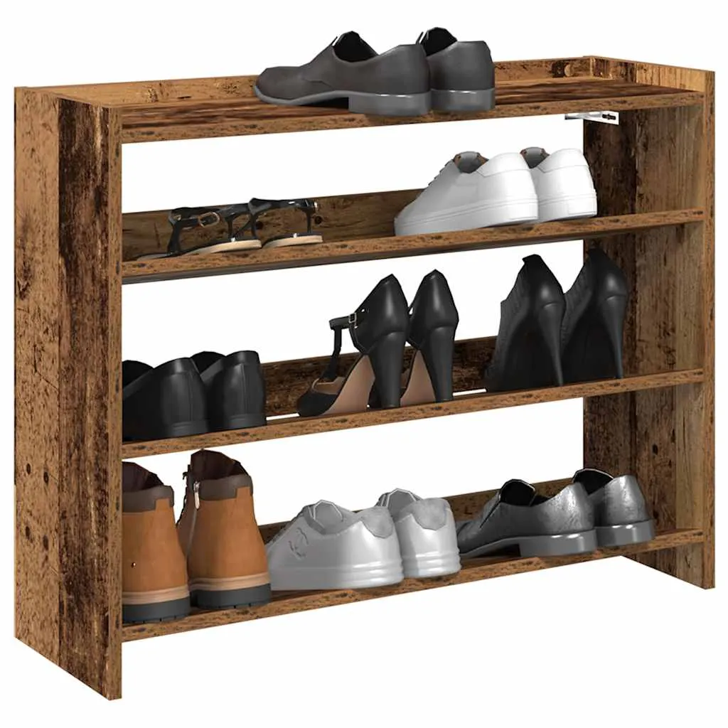 Shoe Rack Old Wood 80x25x61.5 cm Engineered Wood