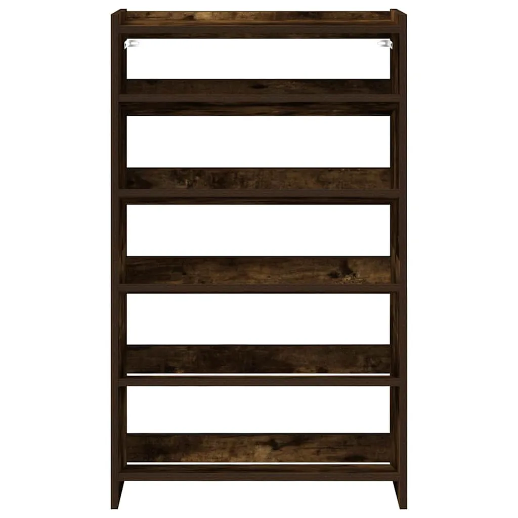 Shoe Rack Smoked Oak 60x25x100 cm Engineered Wood