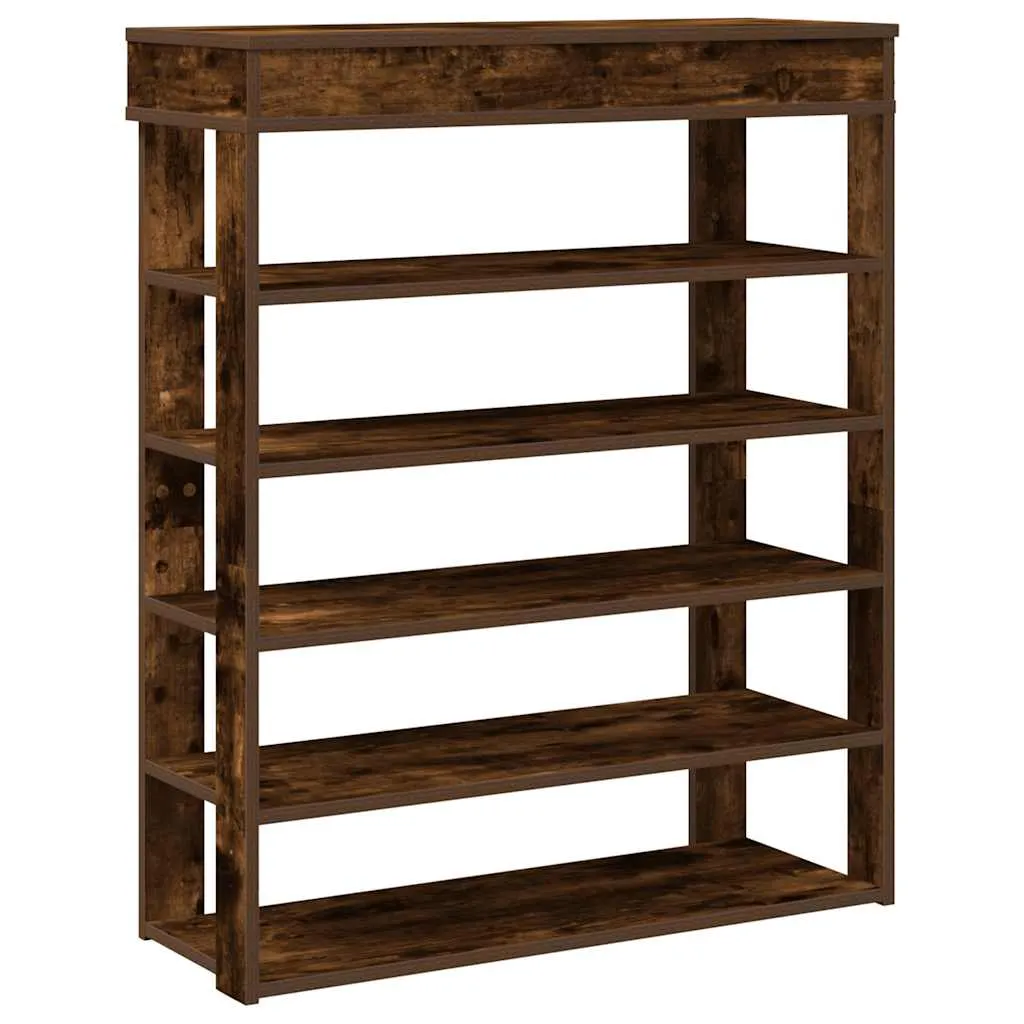 Shoe Rack Smoked Oak 80x30x98 cm Engineered Wood