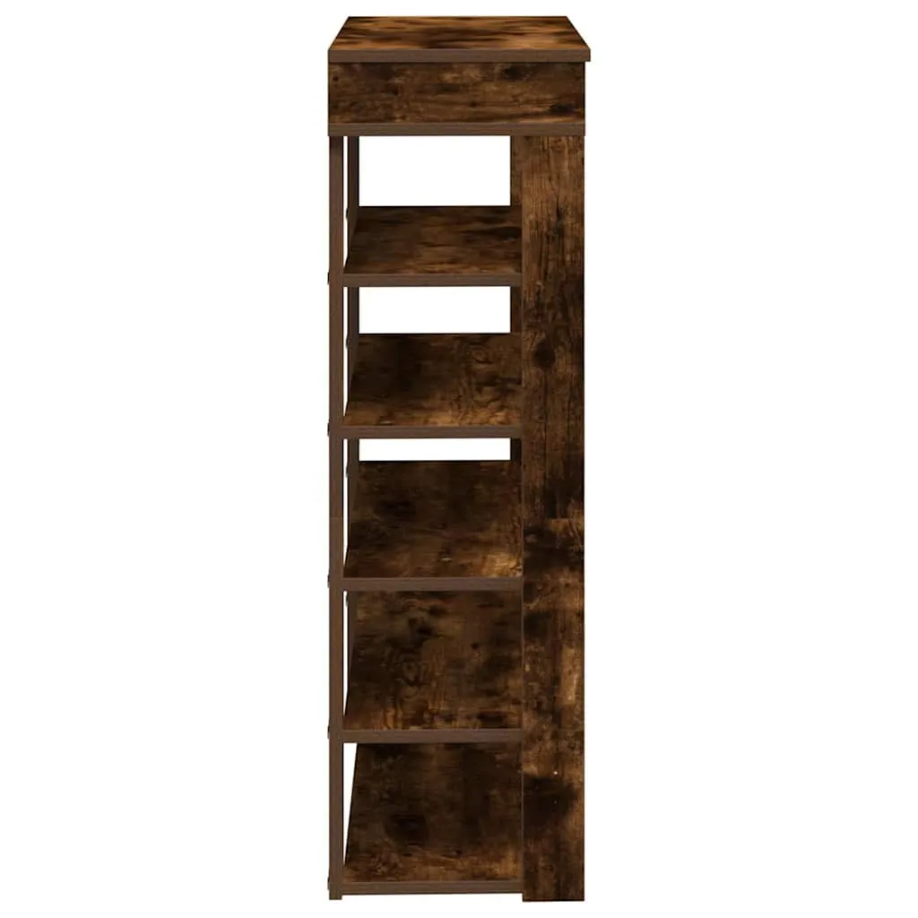 Shoe Rack Smoked Oak 80x30x98 cm Engineered Wood