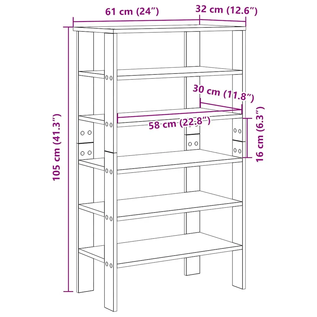 Shoe Rack White 61x32x105 cm Engineered Wood