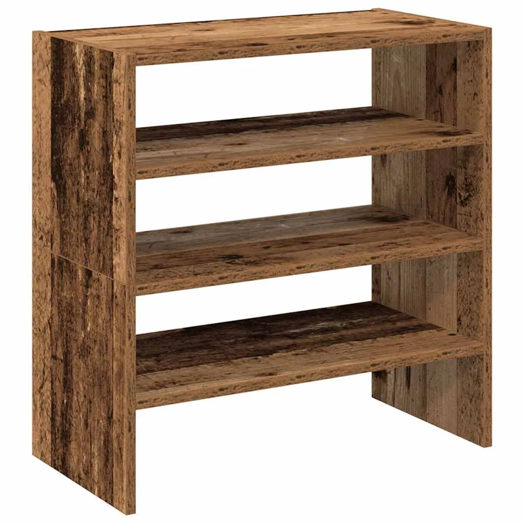 Shoe Racks 2 pcs Stackable Old Wood 60x30x30.5 cm