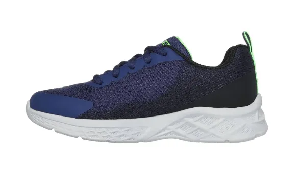 SKECHERS Microspec II Shoe - Vovrix - Navy/Black/Lime - Kids