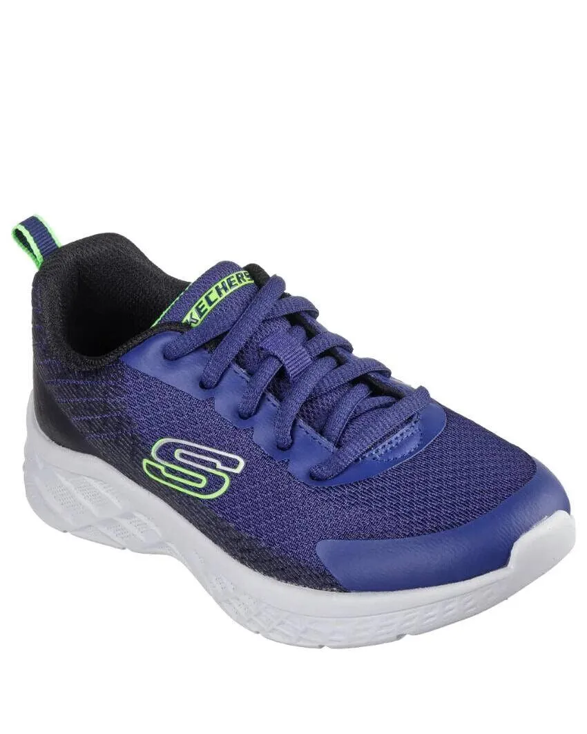 SKECHERS Microspec II Shoe - Vovrix - Navy/Black/Lime - Kids