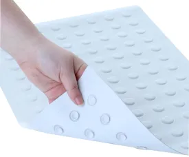 SlipX Solutions 06401 Safety Bath Mat with Microban, 22 in L, 14 in W, Rubber Mat Surface, White :EA: QUANTITY: 1