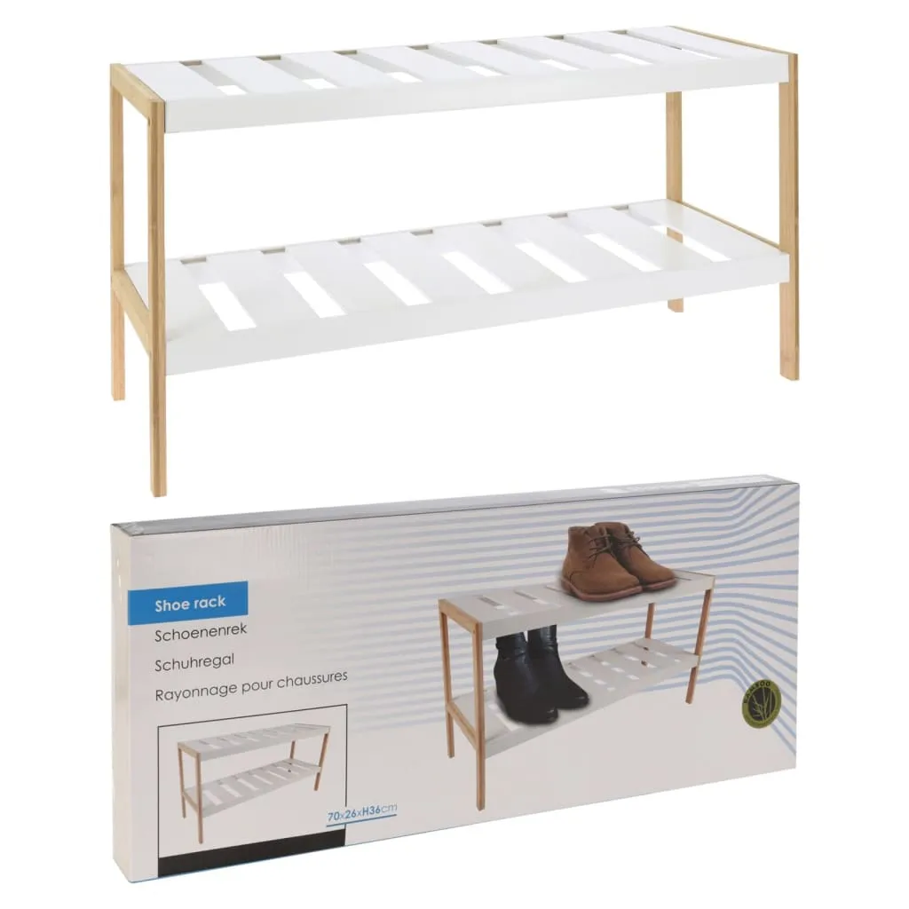 Storage Solutions Shoe Rack with 2 Levels 70x26x36 cm