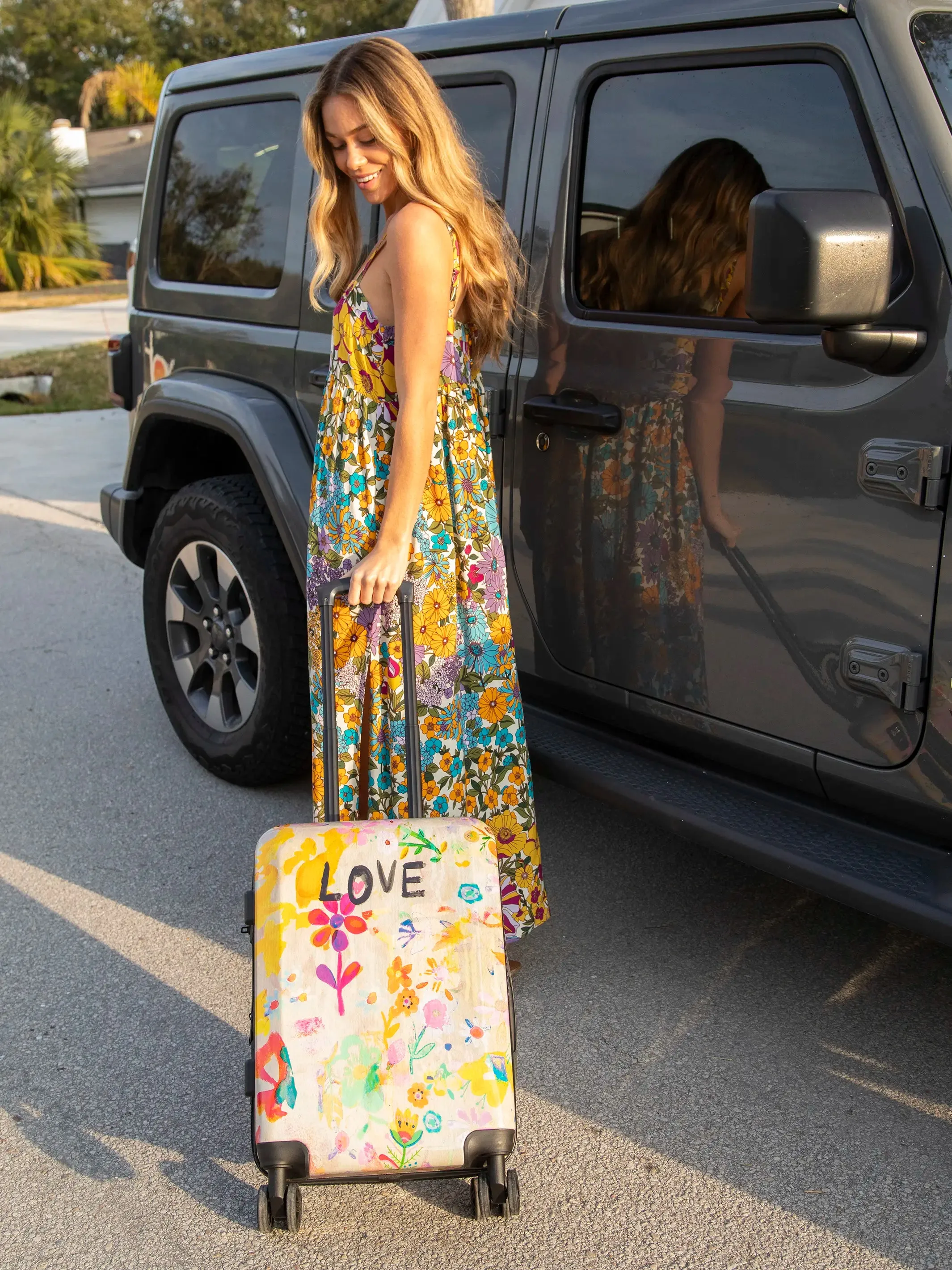 Travel Happy Carry-On Suitcase - Life Is A Canvas Love