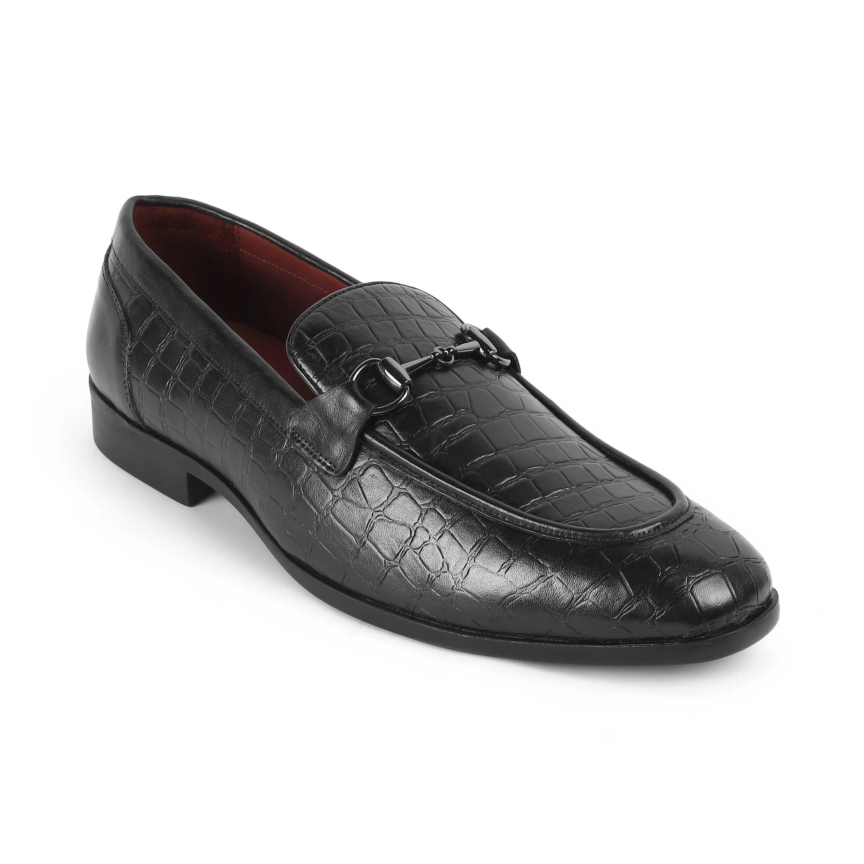 Tresmode Reden Black Men's Leather Loafers