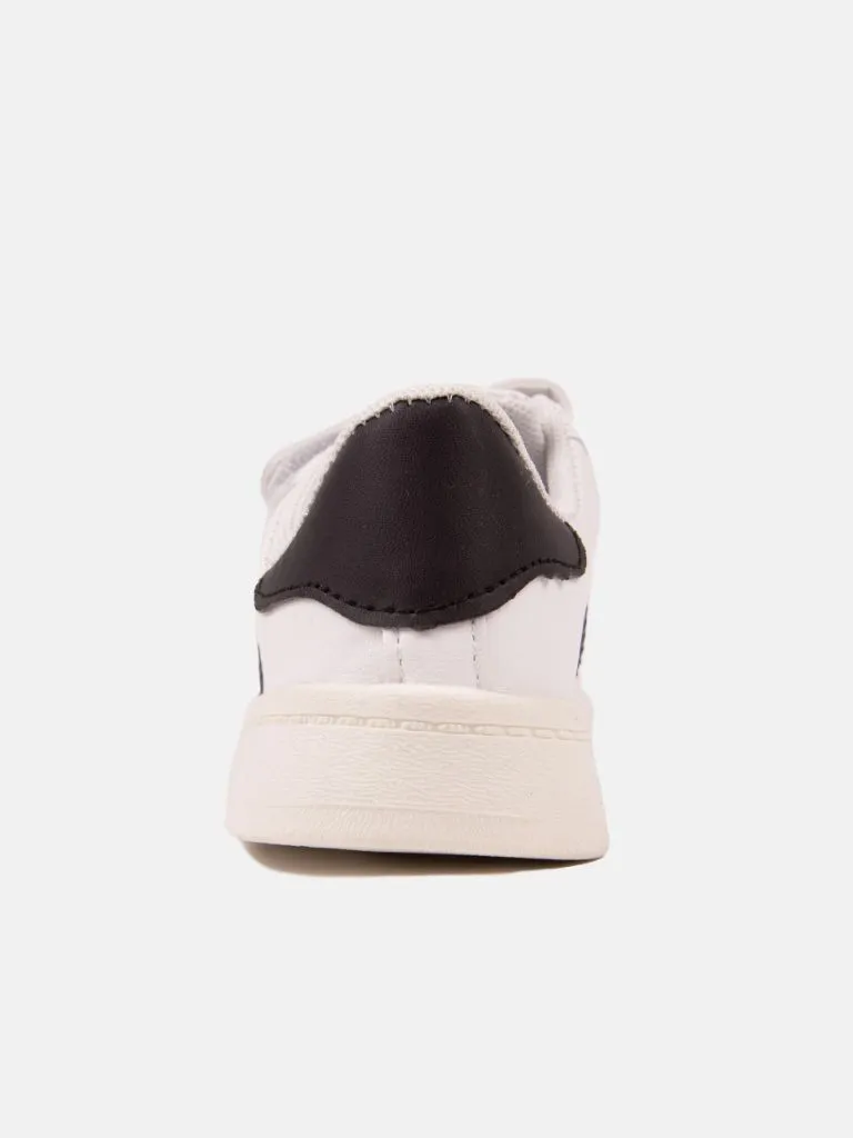 Unisex Triple Strap Trainers with Stripes - White and Black