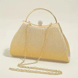 Versatile Gold Ruched Handbag for Stylish Women